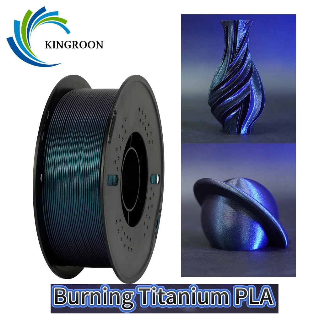 

KINGROON PLA Burnt Titanium 3D Printer Filament 1.75mm 1kg 2kg Beautiful Color Change PLA Hide Layer Line 3D Printing Material