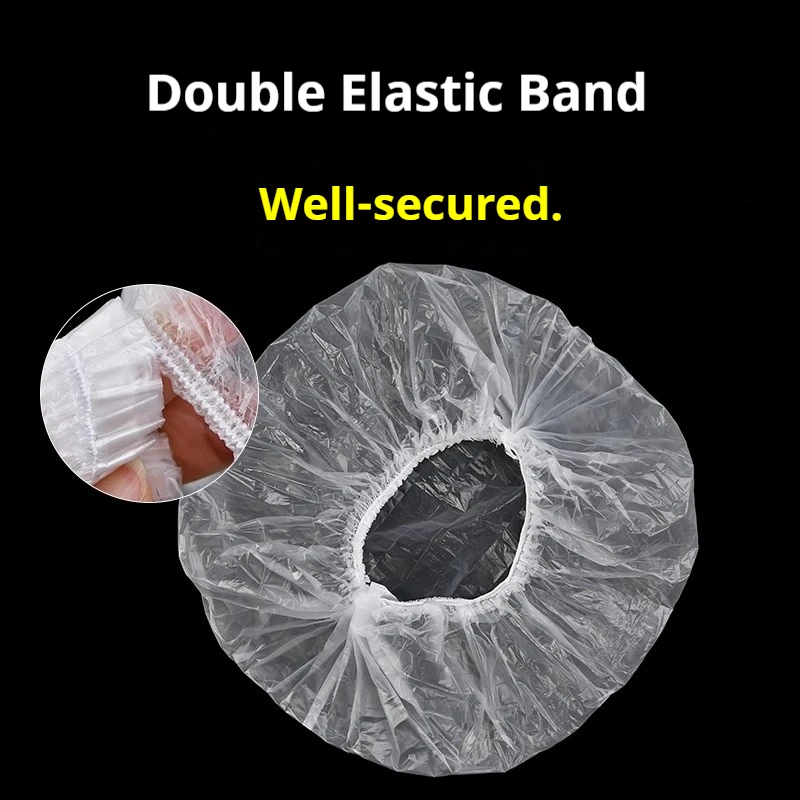 100/200 Pieces White Disposable Shower Caps for Beauty Salons, Hair Treatment, Hair Dyeing, Waterproof and Dustproof, Suitable for Hotel Showers and Baths, Can Be Used in Various Scenarios, Great Gift Item, Essential for Home Use