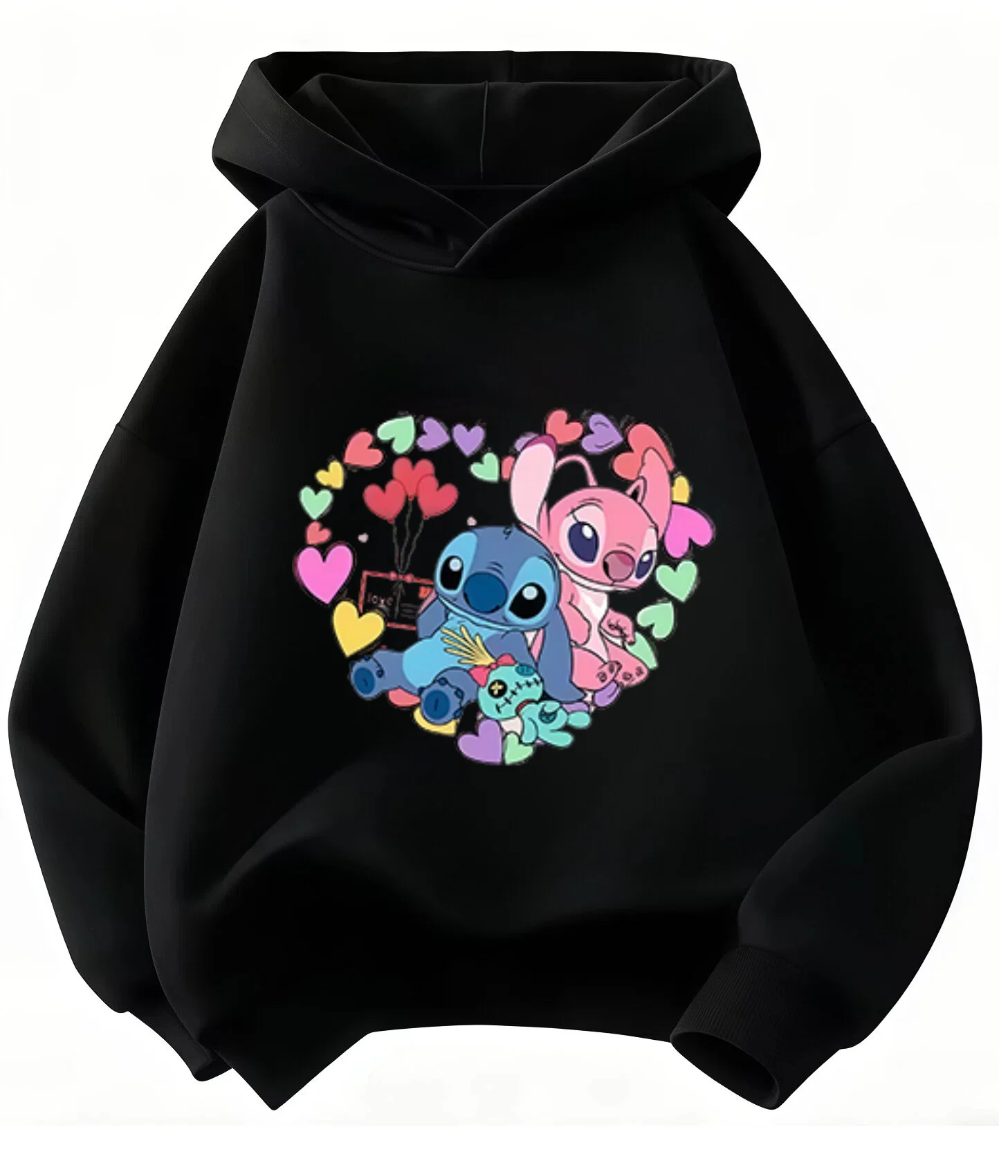 

Disney Lilo and Stitch Cartoon Kids Hoodie Long Sleeve Pullover Hooded Sweatshirt Soft Skin-Friendly Cotton Toddler Children