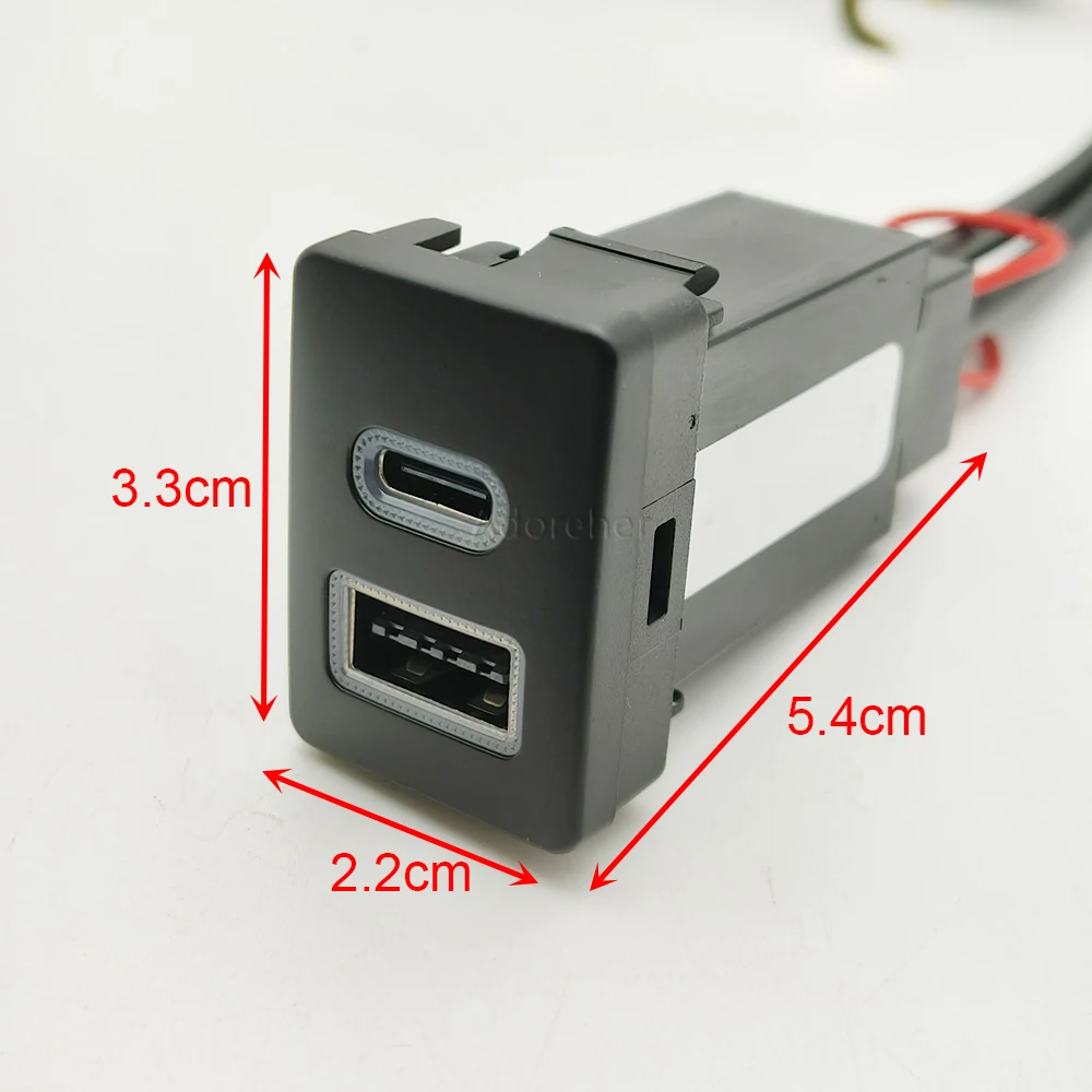 Car Quick Charger Socket QC3.0 Dual USB PD Type C Charging Outlet Power interface Adapter For Old LC120 Proda