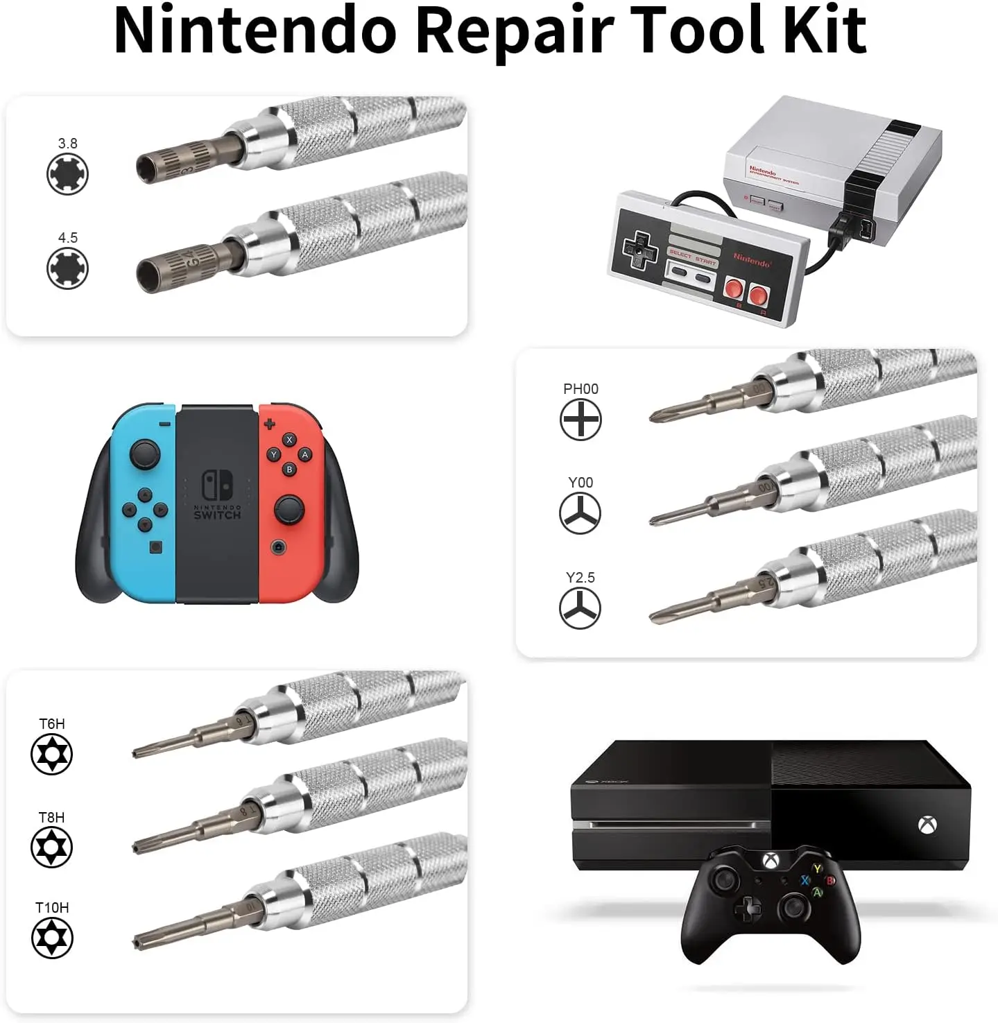 مفك مجموعة تفكيك افتتاح مجموعة أدوات إصلاح أجزاء للتبديل GBA SP جديد 3DS XL PSP NGC Xbox لعبة وحدة التحكم #3