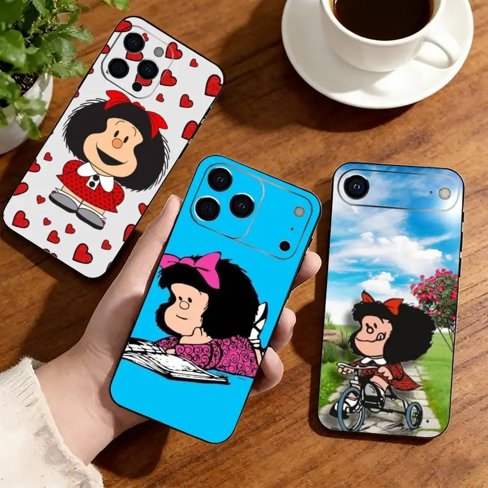 

Cartoon M-Mafalda Cute Phone Case For iPhone17,16,15,14,13,12,11 Plus,Pro Others Soft Black Cover