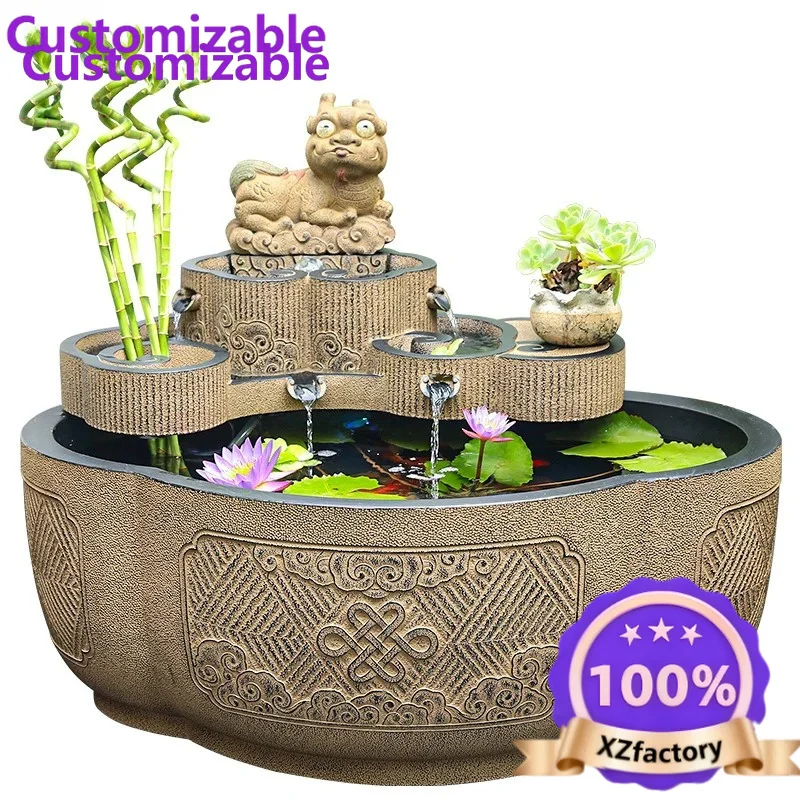 Factory Direct 2026 Top ZML cortile Shengcai laghetto circolare acqua corrente ornamento Cinese all'aperto fontana di acqua circ