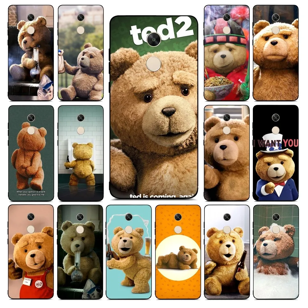 Cartoon Teddy Bear Phone Case For Redmi Note 4 X 5 A 6 7 8 T 9 9S 10 11 11S 11Epro Poco M3 pro