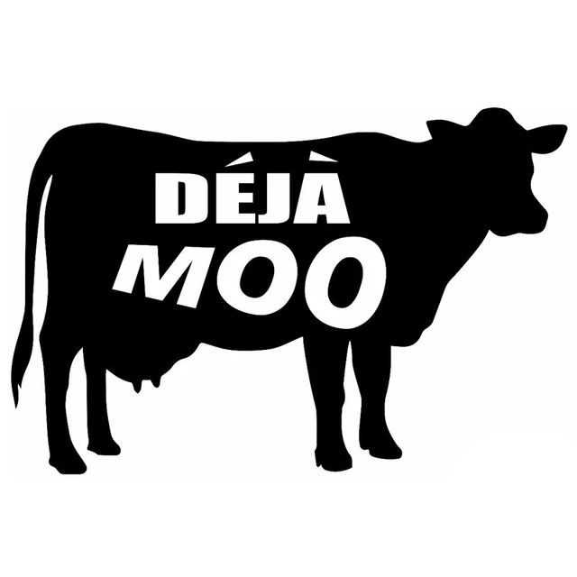 

12.6cm*8.2cm Deja Moo Cow Fashion Motorcycle Vinyl Car Sticker