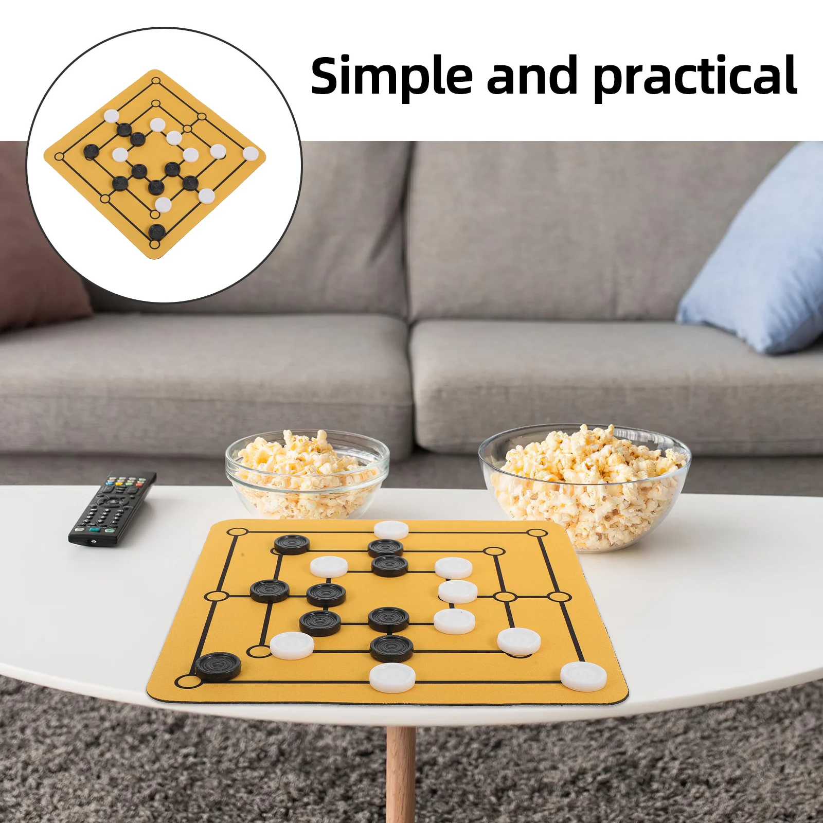 

1Set Portable Nine Mens Morris Chess Board Game Family Tabletop Entertainment Strategy Game for Festival Party