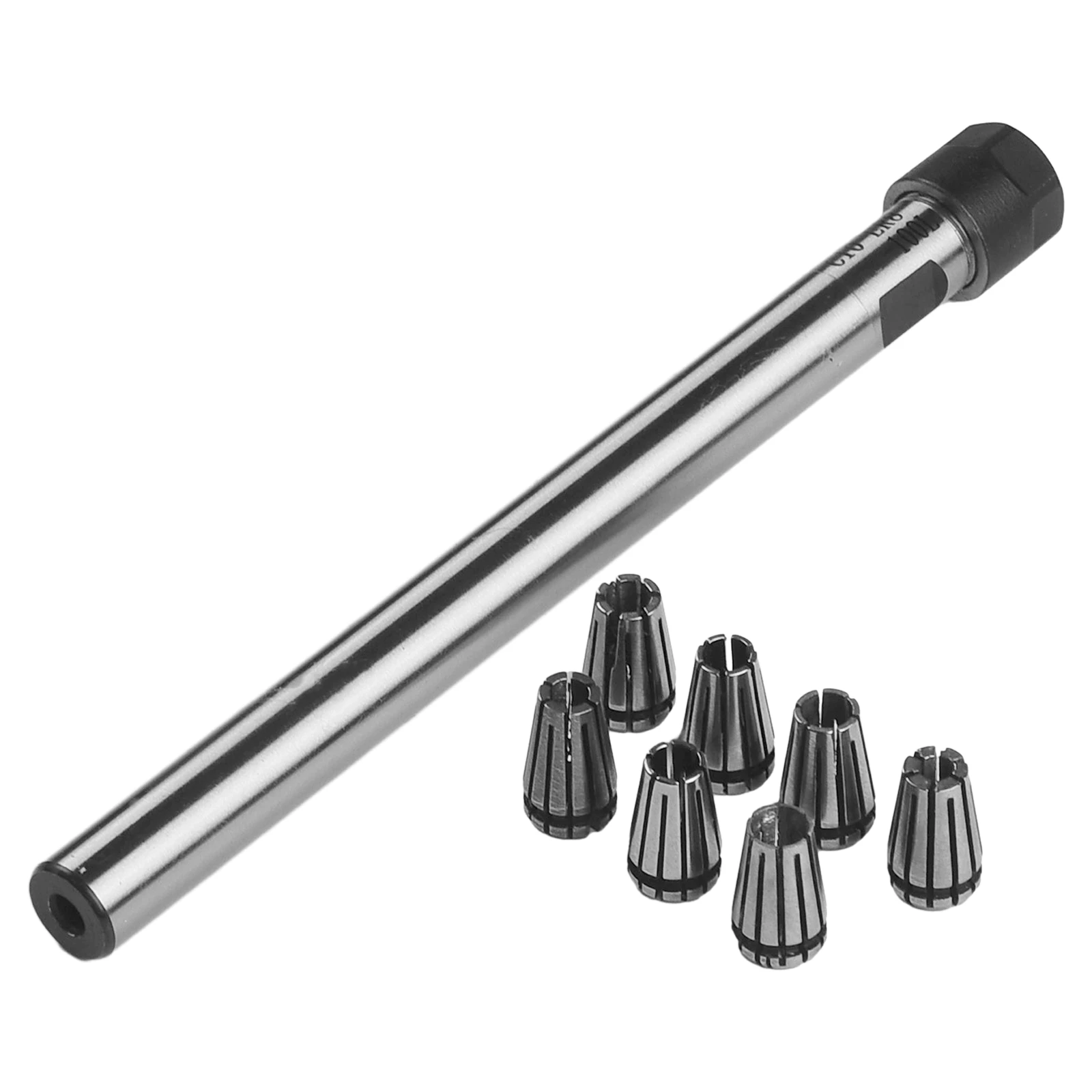 C10 ER8A 100L Straight Shank Collet Chuck Holder With 7Pcs ER8 Spring Collet Set For CNC Milling Drilling Boring Tools