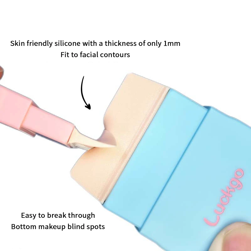 فرشاة كريم أساس محمولة من السيليكون، بودرة مضغوطة بشكل متساوي، كريم أساس بدون خط، رأس مسطح، قاعدة مكياج، أدوات تجميل سهلة التنظيف