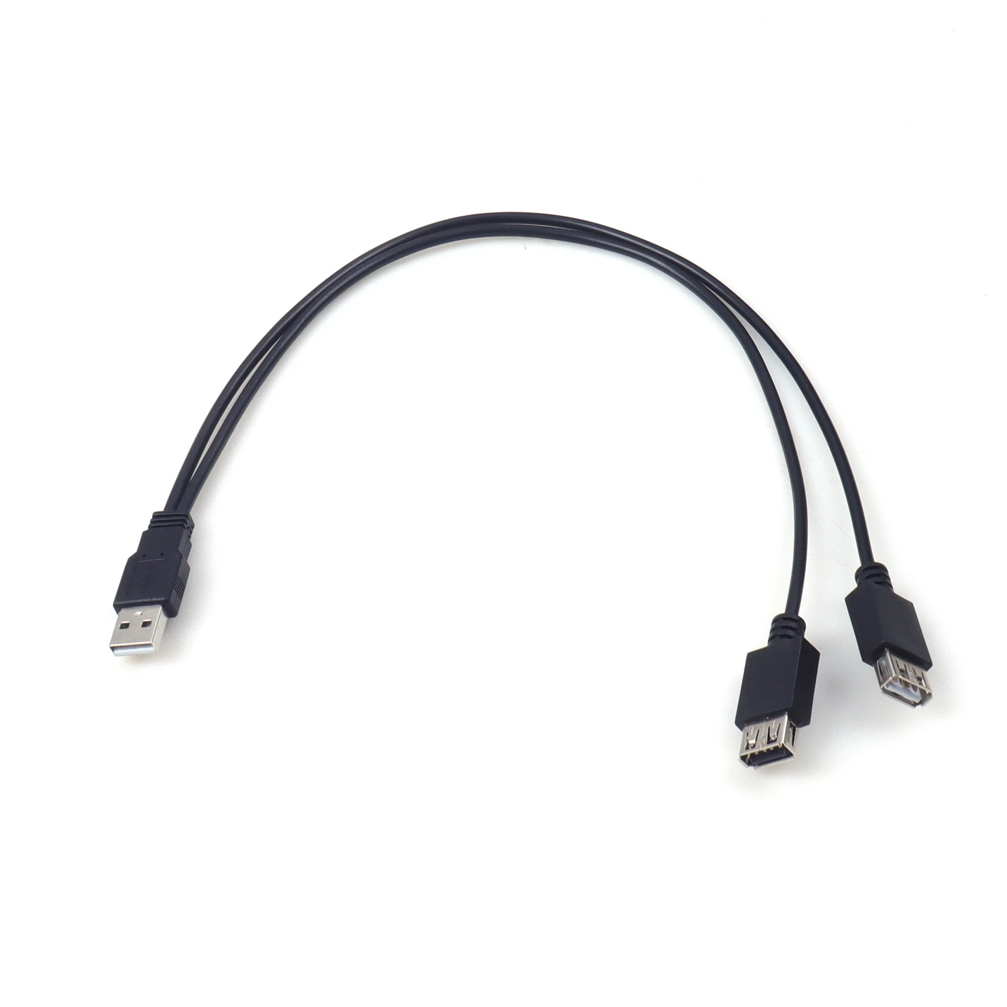 USB 2.0 A Cable One To Two Female Data Power Adapter Y Splitter USB Charging Power Cable Cord Extension Cable