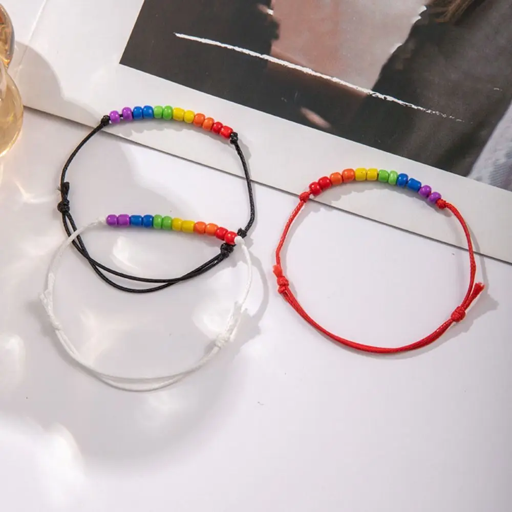 3 개/대 러브 하트 커플 Prided 팔찌 다채로운 Boho 레인보우 페르시 팔찌 터키어 매력 핸드 쥬얼리