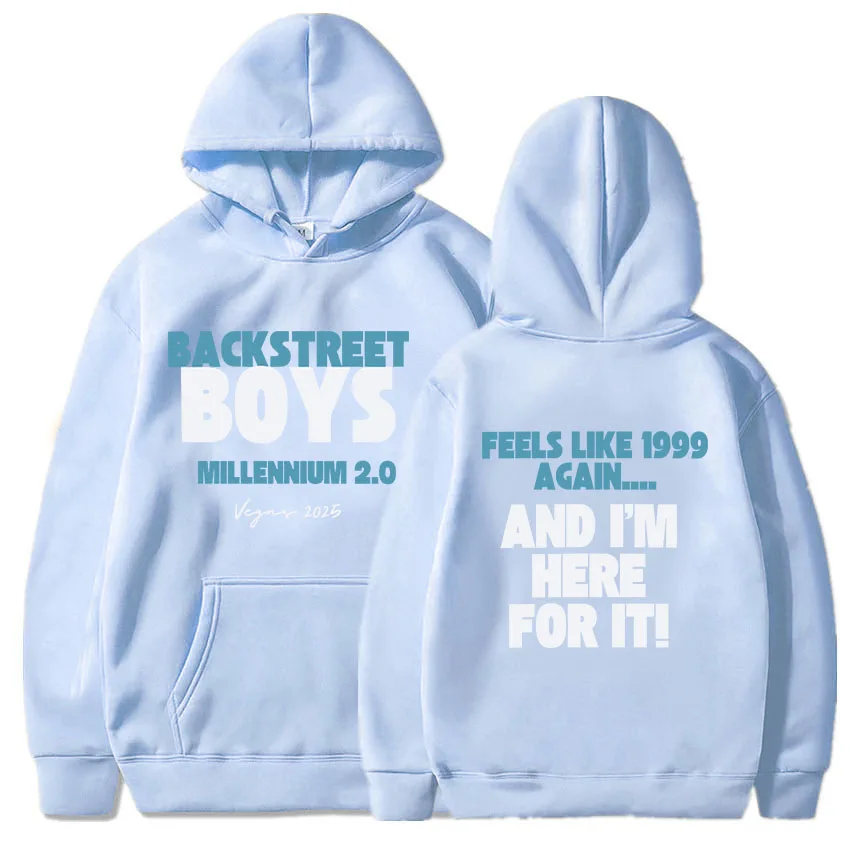 Backstreet Boys 1999 To Vegas 2025 Tour Hoodies Millennium 2.0 Album Printing Sweatshirts Long Sleeve Hooded Pullovers Men Hoody