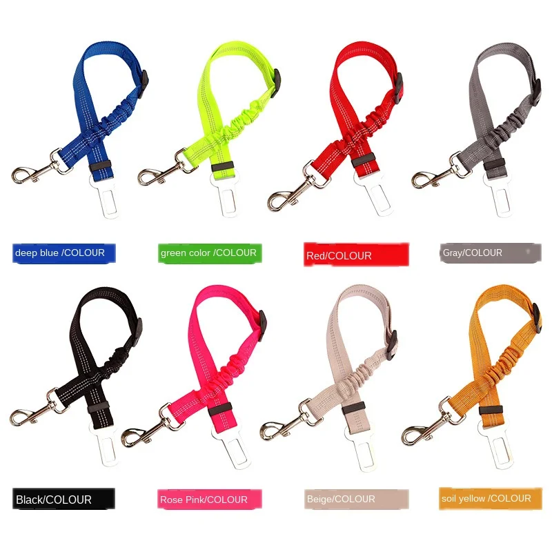 Cinturón de seguridad de coche para perros y gatos, arnés ajustable, correa de plomo para perros pequeños y medianos, Clip de viaje, suministros para mascotas