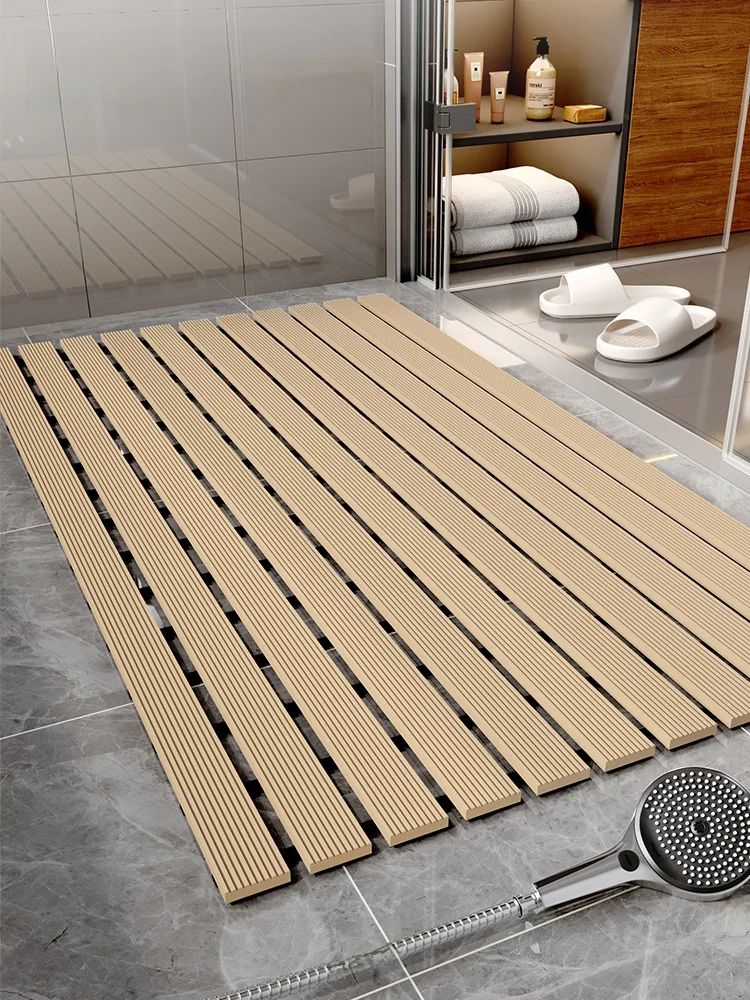 

Batoom Mat Anti-Slip ower Room Bathing Water Drainage Toilet Partition Mat PVC Material Simple Sle Home Use Foot Pad