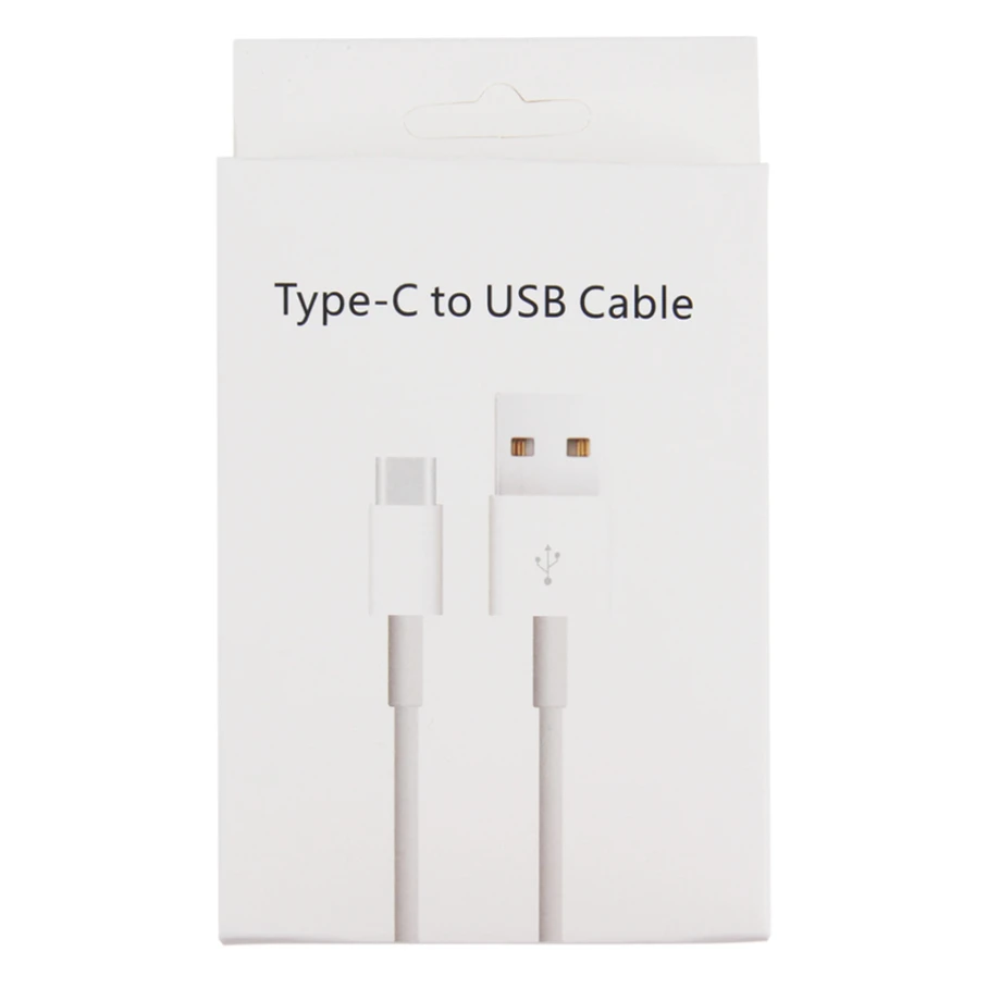 Paper Packaging Package Box with Hang Hole for Micro USB Type C 8Pin Fast Charging Data Cable Mobile Phone Charger Wire