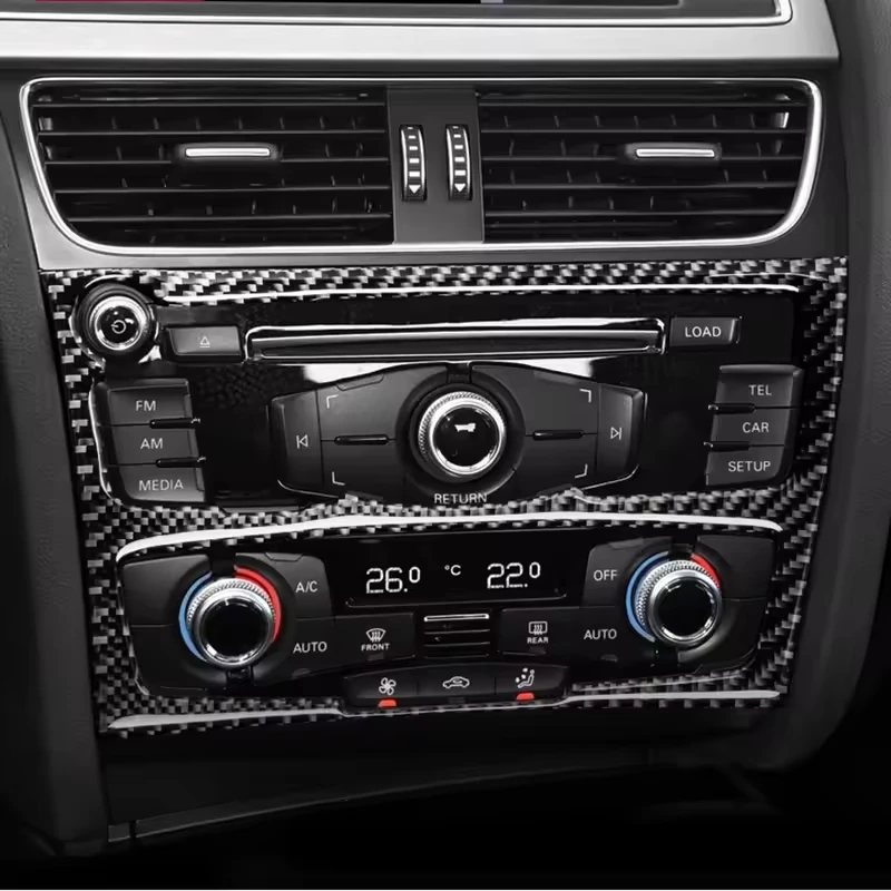 

Carbon fiber Center Console Air conditioning CD Panel Cover Trim Frame Sticker Auto Accessories For Audi A4 B8 A5 S4 Car Styling