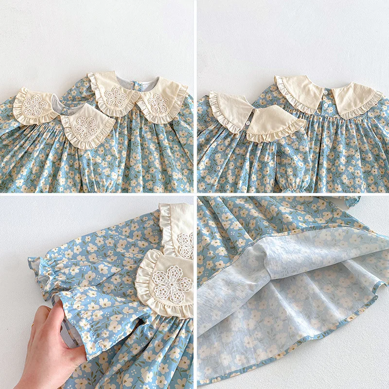 ZOETOPKID 2026 Neue Kinderkleidung Prinzessinnenkleider Baby-Strampler Langärmelig Baumwolle Spitze Patchwork 0-24M Mädchen Partykleid – Detail 11