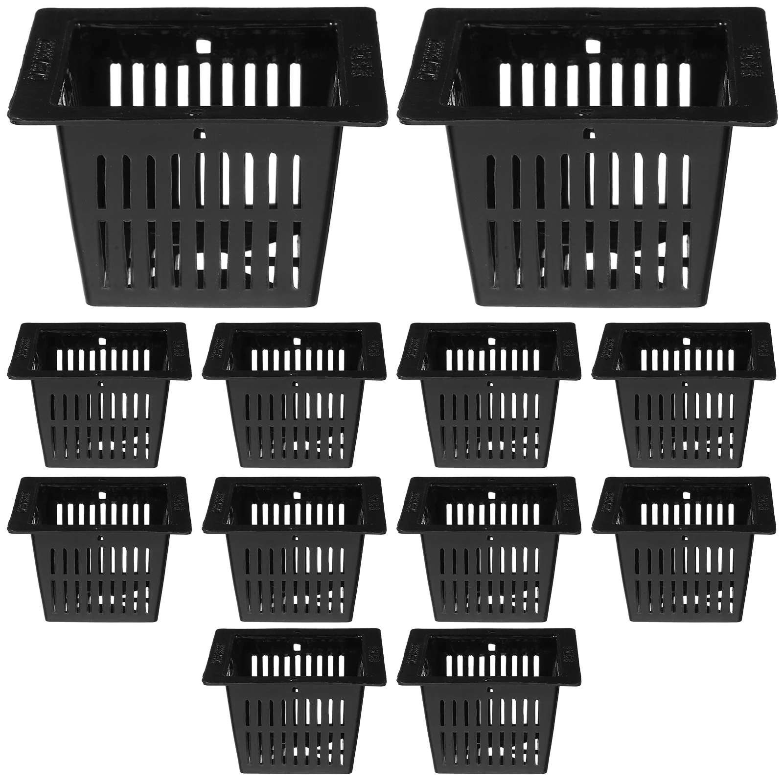 

12pcs Square Hydroponic Net Pots Durable Plastic Drainage Mesh Garden Planters Vegetable Flower Starter Cups Indoor Outdoor