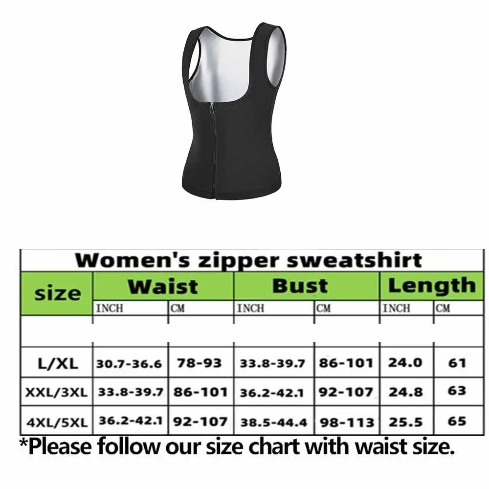 Zipper Design Sauna Suit Jumpsuit Cut Corset Construction Body Shaper Tank Top Style Sweat Technology Women Shapewear