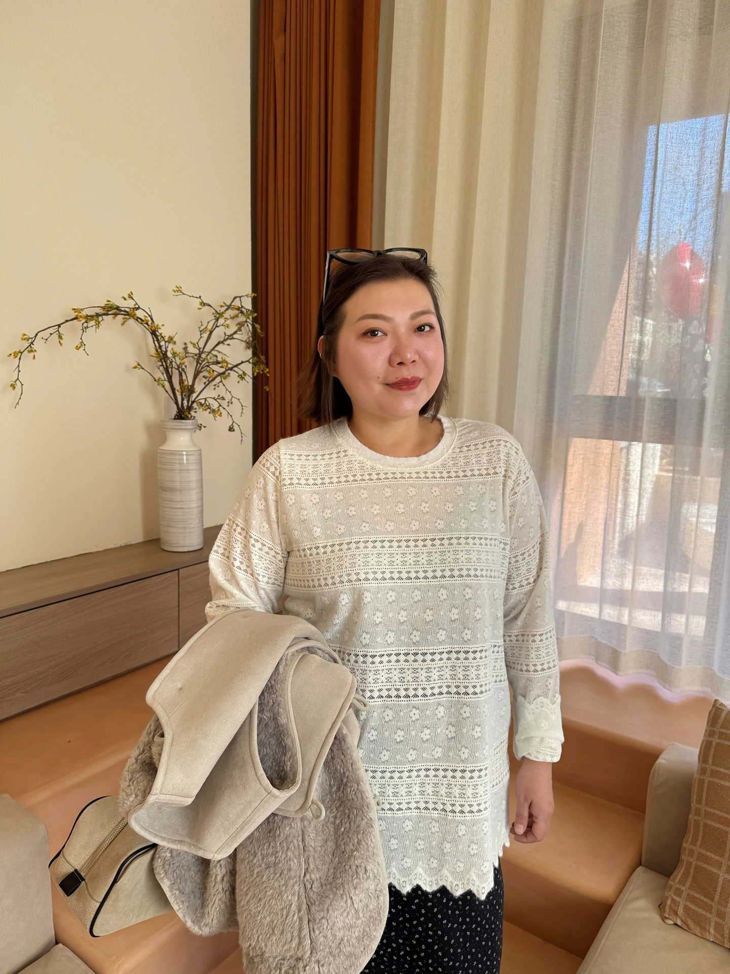 

Long Sve Floing Lace Trim Base irt Rose Sister, большие размеры, женские повседневные брюки-стойки, повседневная одежда, полиэстер, нейлон