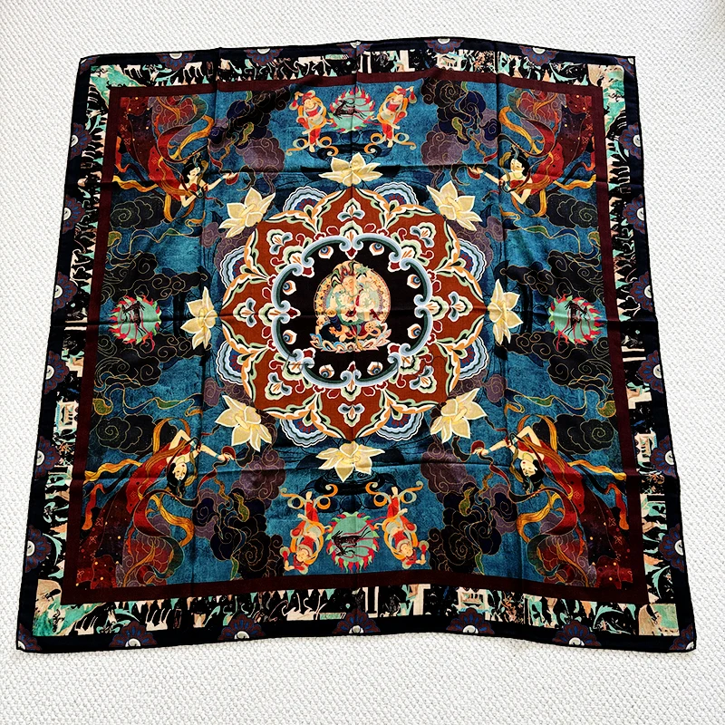 Chales de seda de lana de invierno, pañuelos con bordes enrollados a mano, pañuelos para la cabeza y el cuello, regalo para amantes de Navidad