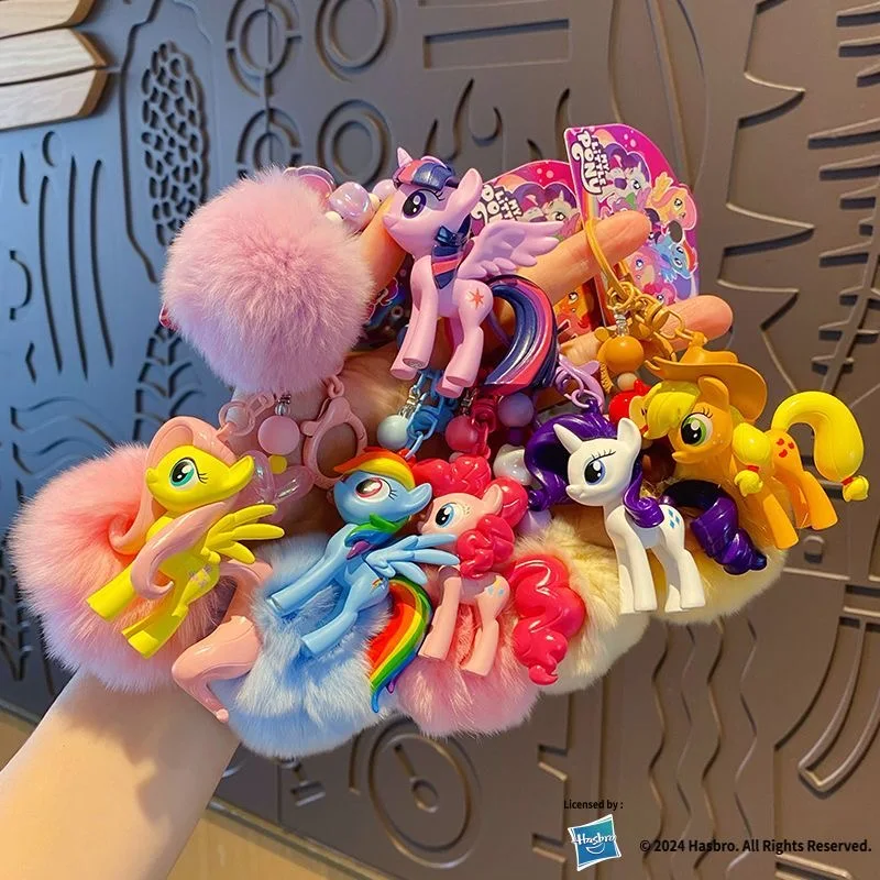 بلدي ليتل المهر عمل الشكل قوس قزح داش الشفق البريق Fluttershy الخنصر فطيرة لعبة مفتاح سلسلة حقيبة قلادة الديكور هدايا الاطفال