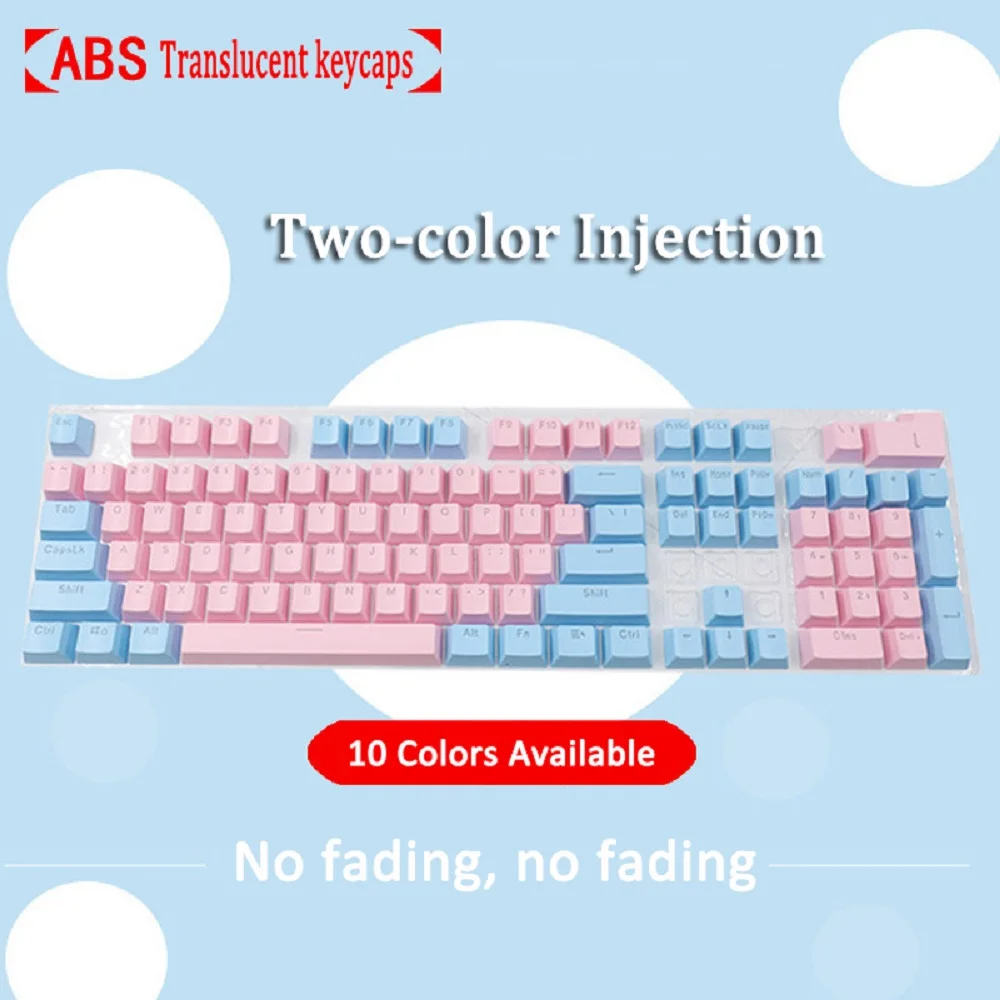 

104 Keycaps For Mechanical Keyboard OEM Profile Doubleshot ABS Spacebar Blank Keycap PC Desktop Computer Key Cap Switches keycap