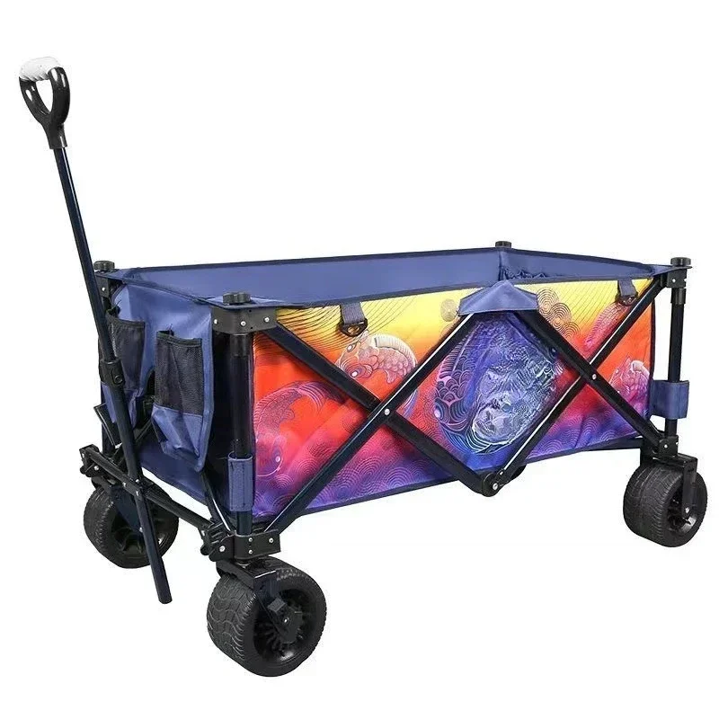 Fishing gear supplies Boyi small pull cart outdoor camping pull rod cart folding travel trolley