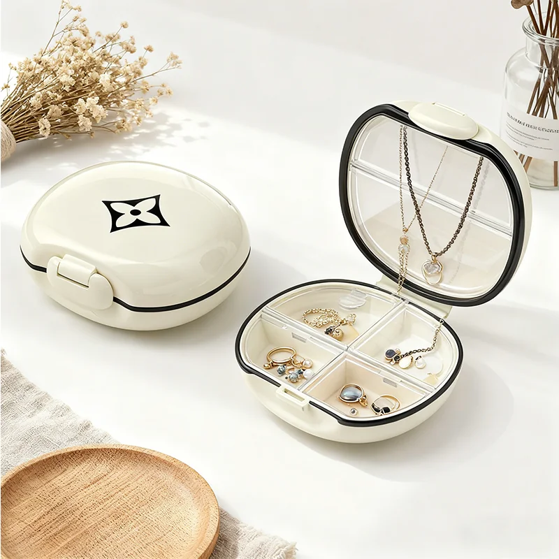 

Portable Jewelry Storage Box - Compartmentalized Jewelry Pouch, Travel-Friendly Case for Earrings, Studs & Necklaces