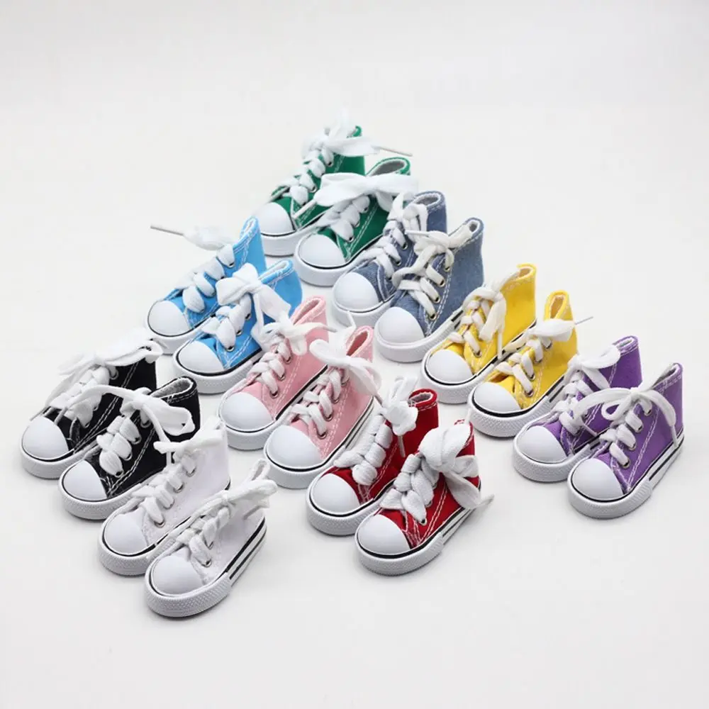 1Pairs 7.5 CM Canvas Shoes for 1/3 BJD Doll Shoes Tennis Shoes Doll Dress Up Accessories for 23 Inch Doll Best Gift for Girl