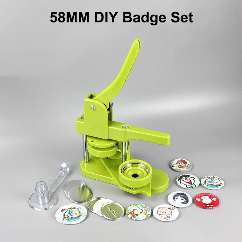 

58mm Button Maker Machine DIY Badges Set Button Punch Press Maker Machine With 100 Pcs Button Parts+Circle Cutter