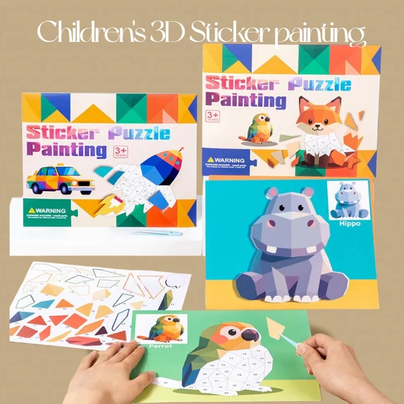 

Handmade 3D Geometric Sticker Collage Children's Kindergarten Educational DIY Sticker Painting Early Education Educational Toy