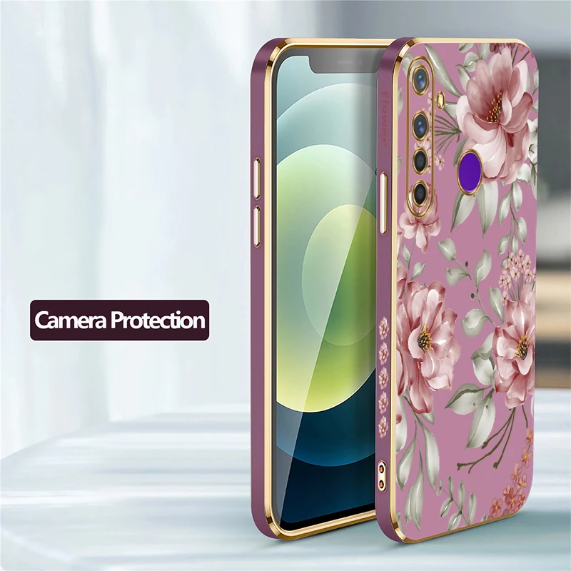 Phone Case For OPPO Realme V5 Q5 Q3i Note 60 GT Master Neo 3 2 Pro X X7 Pro V25 V13 Fashion Flower Plating Soft Silicone Cover