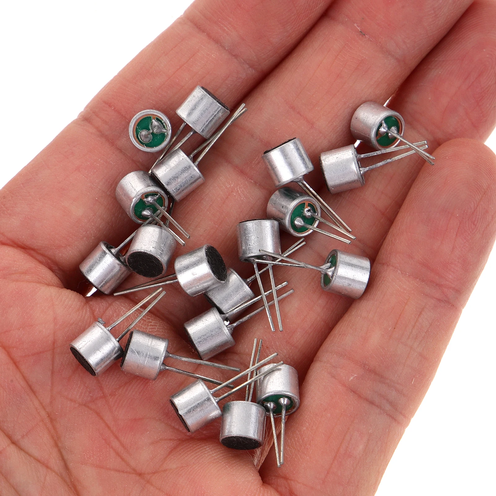 

20pcs High Sensitivity Electret Condenser Microphone Pickup With 2 Pins Mini Cylinder Shape Clear Sound Capture For Various