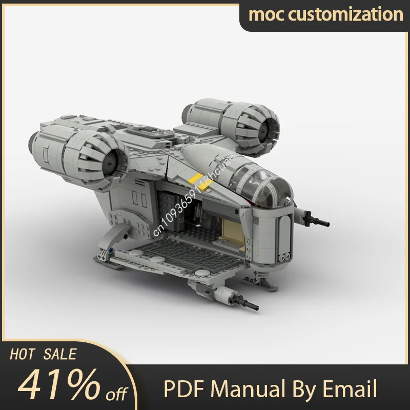 

1763PCS moc Star Battle The Razor Crest Spaceship Battleship creative Children Brick Toy Birthday Building holiday Gift Blocks