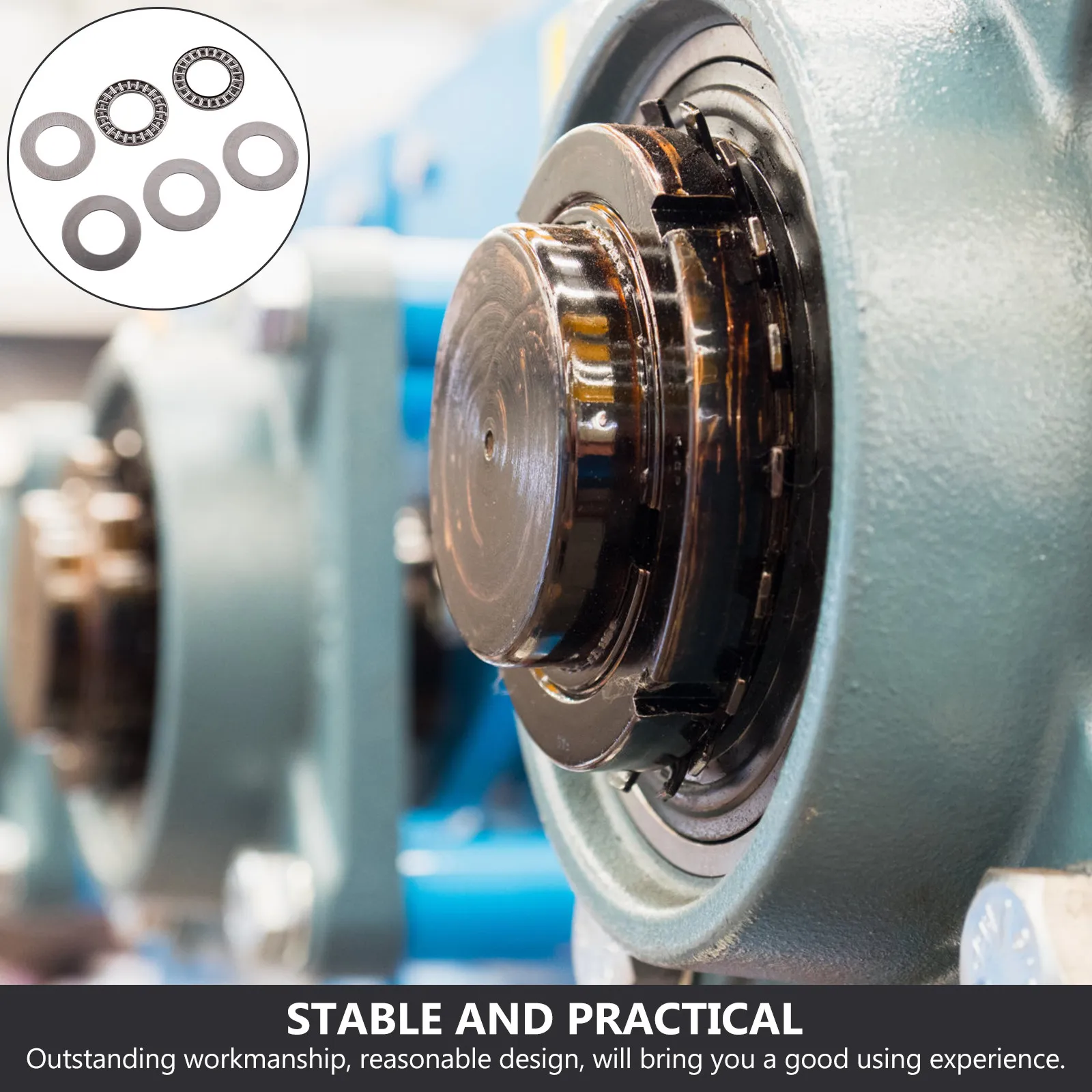 

2 комплекта упорных игольчатых роликовых подшипников из углеродистой стали с плоским упором, высокой нагрузочной способностью, с шайбой, для лифтов и судов