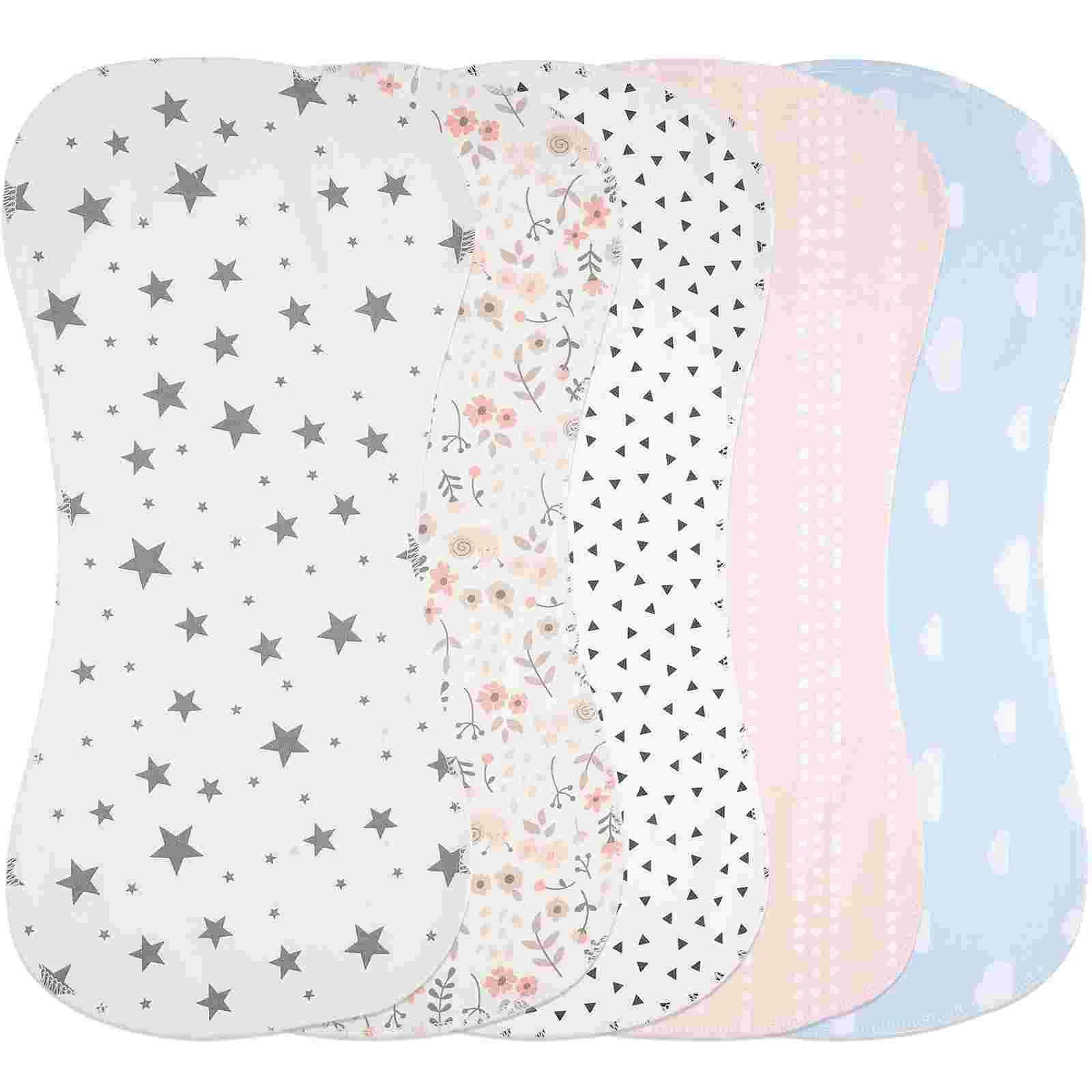 

5 Pcs Burp Cloth Newborn Burping Rags Comfortable Baby Washcloths Bib Girl Cotton Towel