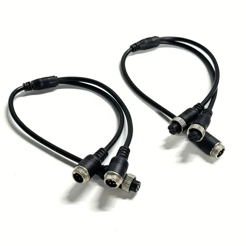 

4-контактный кабель с авиационной головкой, 1 штекер/гнездо на 2-контактный удлинительный кабель для разъема камеры, разделенный сигнал на двух направлениях