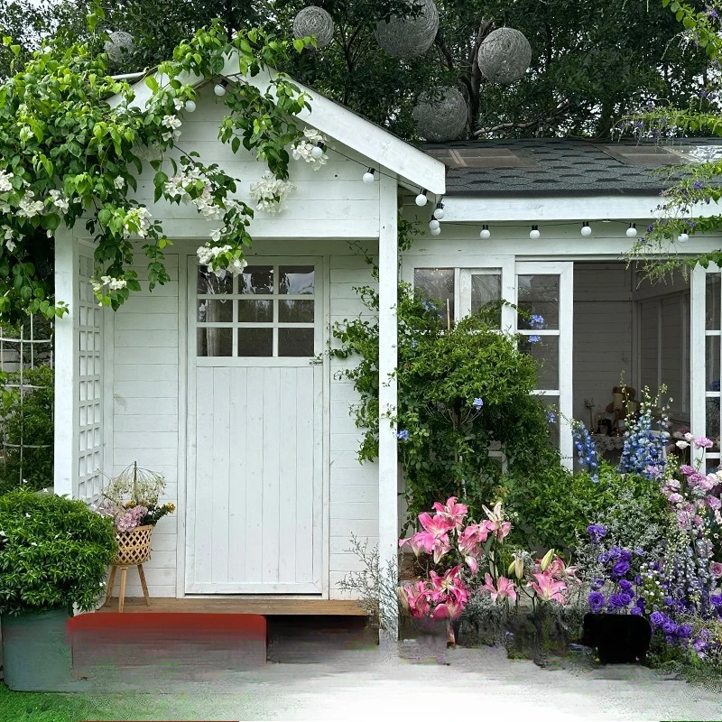 celebrity garden mobile chalet courtyard landscaping antiseptic wood house assembly homestay tea room villa pavilion