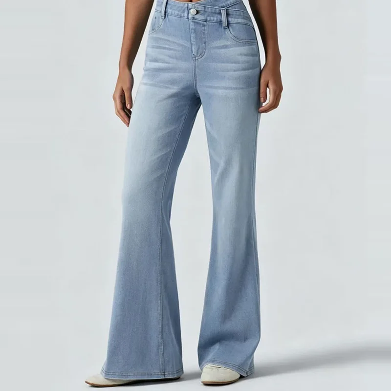 

High Waist Flared Jeans Women Spring Summer Fashion Denim Pants Casual Trendy Jeans