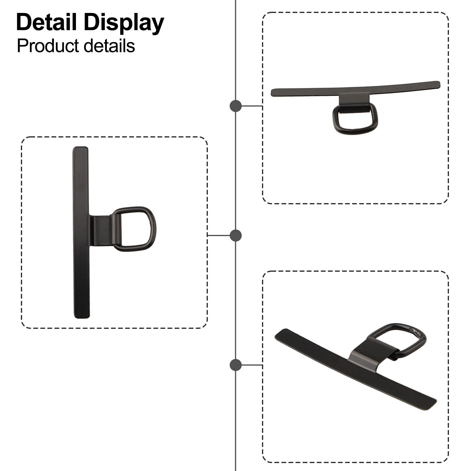 Joint de ULen acier inoxydable pour téléphone portable, clip en métal robuste, étui durable, anti-perte, anti-chute, autocollant arrière universel