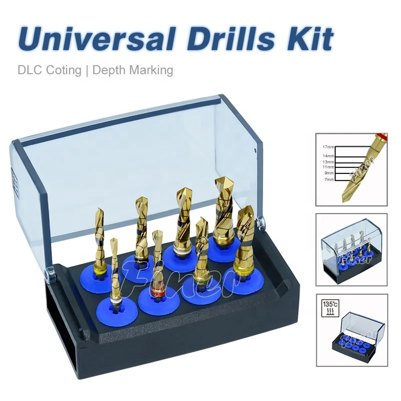 Den tal burs drill Den tal imp lant surgical drills kit Den tal imp lant screw removal kit