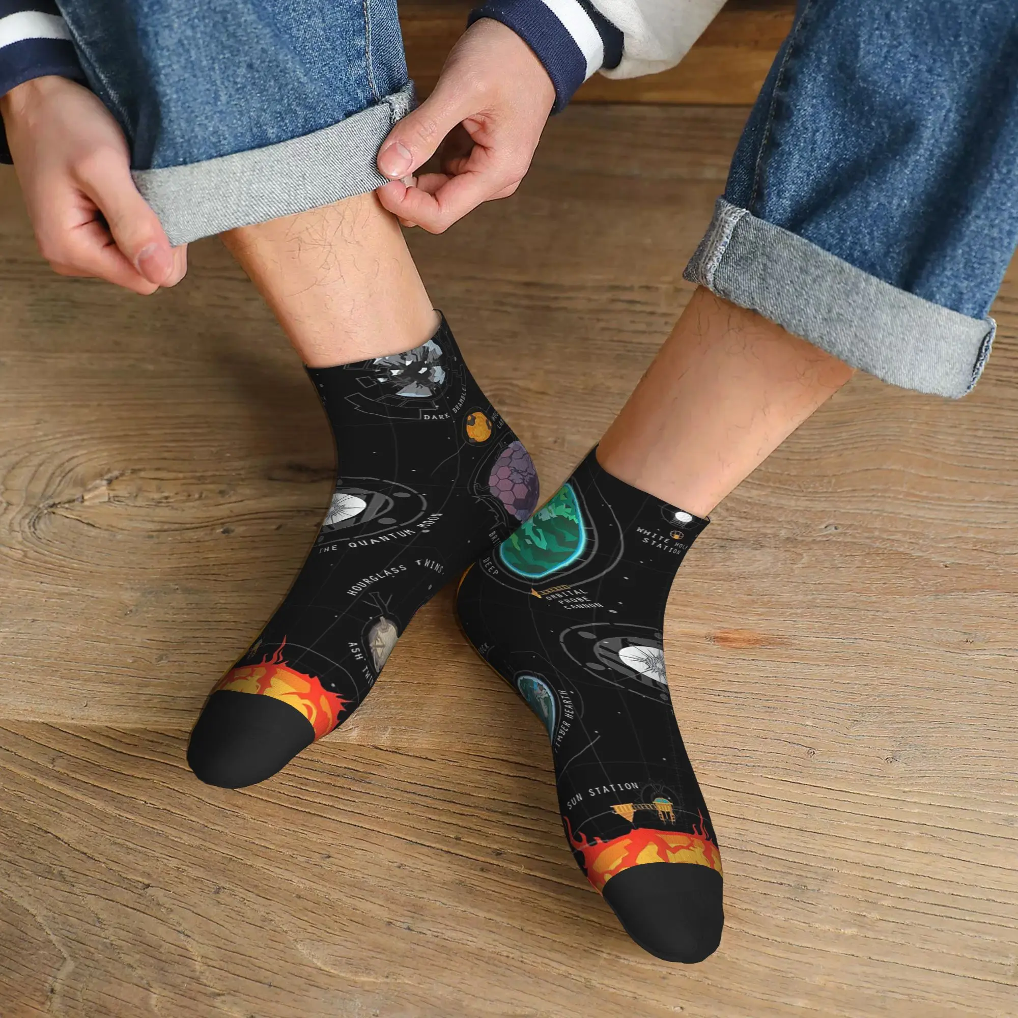 

Носки Outer Wilds System, высококачественные чулки в стиле Харадзюку, всесезонные носки, аксессуары для мужчин и женщин, рождественские подарки