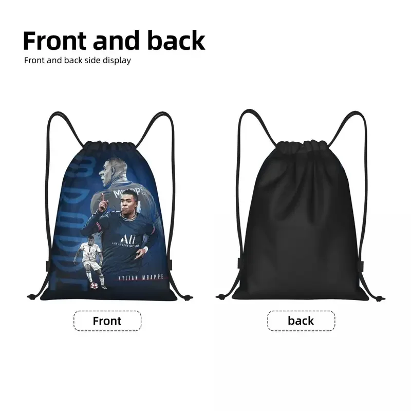 Custom Mbappes French Drawstring Backpack Bags Lightweight KM  Art Gym Sports Sackpack Sacks for Yoga