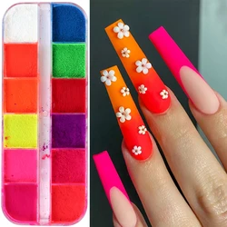 Neon Pigment Powder Summer Nail Decaration Fluorescent Pigment Luminous Nail Glitter Green Pink Rub Dust Manicure Sequins GLYE