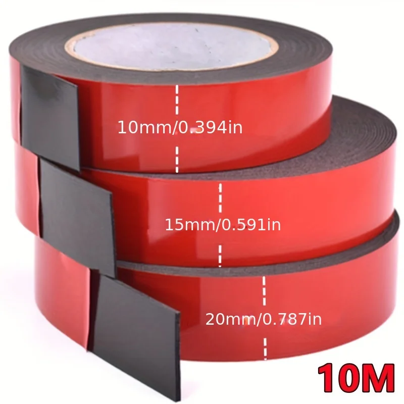 YITAPE 2 Rolos de Fita de Espuma Acrílica Ultra Forte 1mm de Espessura, Fita Dupla Face Impermeável Sem Resíduos para Carro, Casa, Escritório, DIY 10MM/20MM
