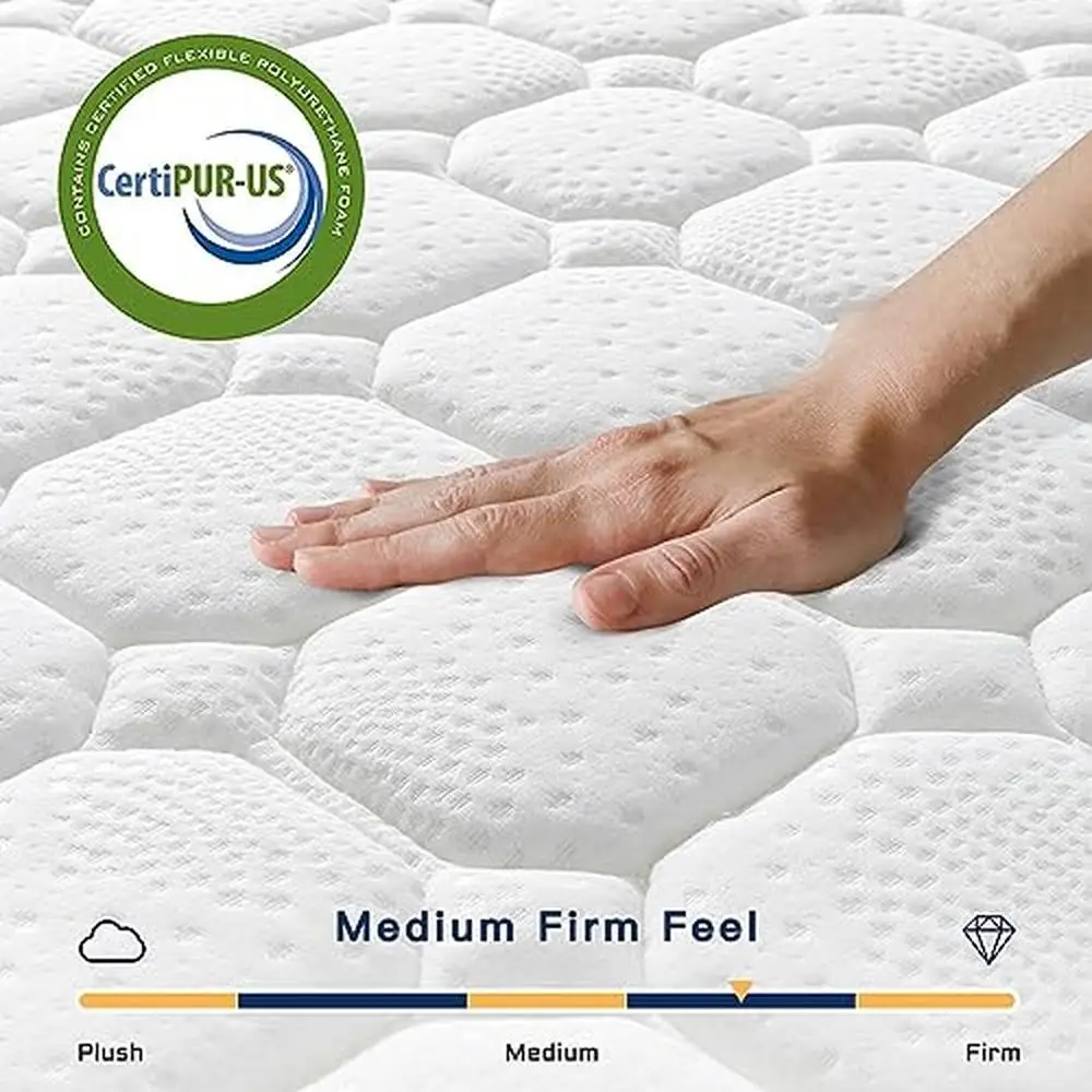Full Innerspring Hybrid Mattress with Memory Foam 10 Inch Ergonomic Design Pocket Spring System Breathable Fabric Cover Medium