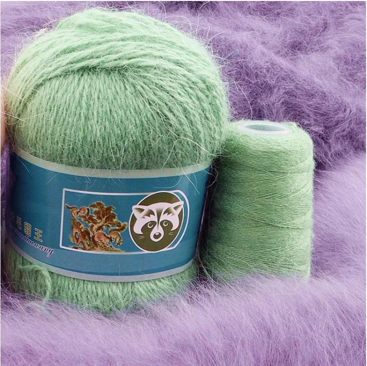 Juego de 50g+20g de hilo de visón de alta calidad, hilo largo de visón para tejer suéteres, bufandas y gorros para mujer y bebé, hilo para tejer.