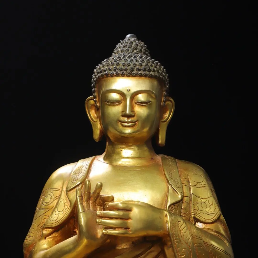 Handmade Solid Brass Vintage Vairocana Buddha Statue Home Altar Decor Gift