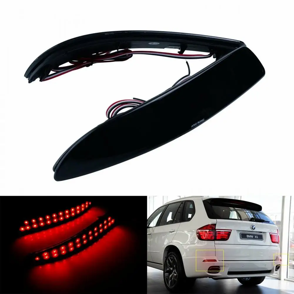 

Black Lens Rear Bumper Reflector LED Brake Stop Light L+R For BMW E70 X5 2006-13