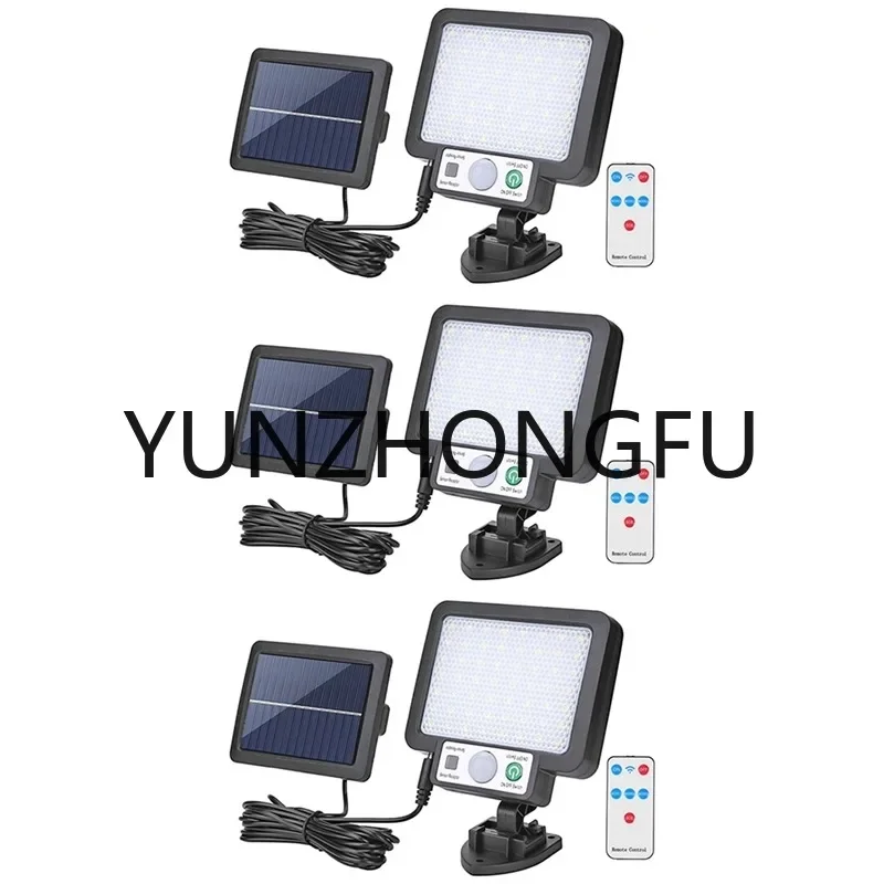 3X LED Solar Split Wall Lamp 3 Mode Waterproof Motion Sensor Lamps With Remote Control Garden Street Lighting Solar Lamp